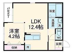 名古屋市営名城線 新瑞橋駅 徒歩7分の賃貸アパート 2階1LDKの間取り