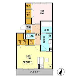 東武伊勢崎線 せんげん台駅 徒歩21分の賃貸アパート 1階1LDKの間取り