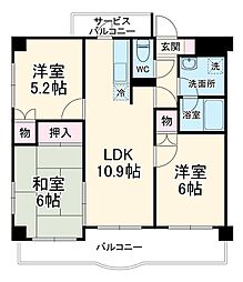 コンフォート 3階3LDKの間取り