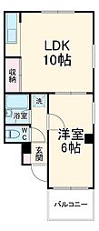 アーク若宮 1LDKの間取図画像