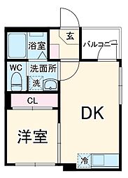 仮称)ハーモニーテラス笠取町三丁目A 3階1DKの間取り