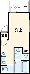 MELDIA八広III 3階ワンルームの間取り