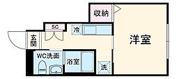 上平間計画アパート 1階1Kの間取り