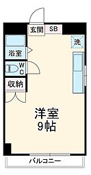 エースマンション 1階ワンルームの間取り