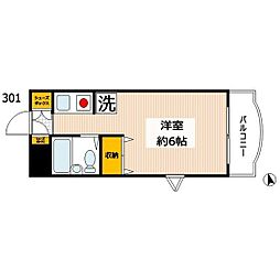 サンライズ北柏 ワンルームの間取図画像