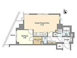東京メトロ千代田線 代々木上原駅 徒歩3分の賃貸マンション 5階1LDKの間取り