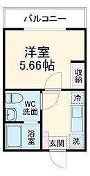 子犬と春風のダイアリー 3階1Kの間取り