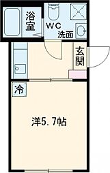 アンセス堀切菖蒲園 1階1Kの間取り