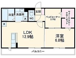 エスポワールE 1SLDKの間取図画像