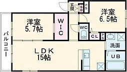 JR南武線 分倍河原駅 徒歩7分の賃貸アパート 1階2LDKの間取り