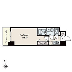 S-RESIDENCE岡崎公園aureate 11階1Kの間取り