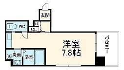 フレール烏丸五条 7階ワンルームの間取り