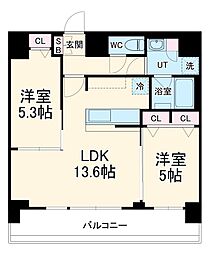 S-RESIDENCE四日市安島aloggio 12階2LDKの間取り