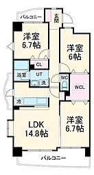 ＳＡＮＴＮＯＲＥ 2階3LDKの間取り