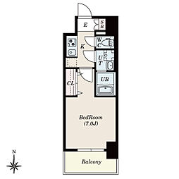 S-RESIDENCE尾頭橋clarity 9階1Kの間取り