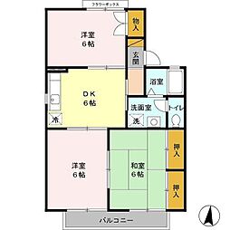 セジュール石井　Ａ 105 1階3DKの間取り