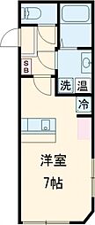 西武新宿線 武蔵関駅 徒歩10分の賃貸マンション 4階ワンルームの間取り