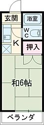 コーポ有賀 1階ワンルームの間取り