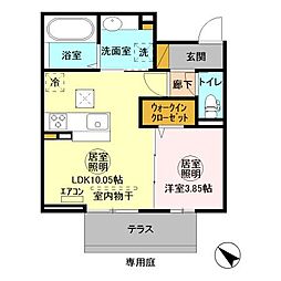 エトワール青木 1LDKの間取図画像