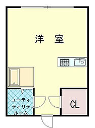 シャンブル英美IV 2階ワンルームの間取り