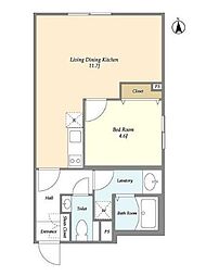 ＳＯＬＡＳＩＡ　ｒｅｓｉｄｅｎｃｅ　高円寺II 2階1LDKの間取り