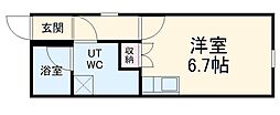Ｐｒｅ　ｃｈｅｒ　浄心 1階ワンルームの間取り