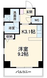シャトレ 4階ワンルームの間取り