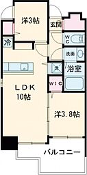CASA VISTA ASATO 4階2LDKの間取り