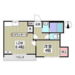 チェリーボブ 1階1LDKの間取り