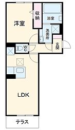 シャルムＰｅｏｎｙ 1階1LDKの間取り