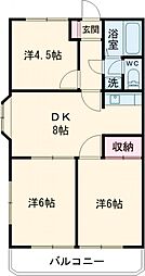 東武伊勢崎線 剛志駅 4kmの賃貸アパート 2階3DKの間取り