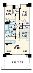 名古屋市営名城線 八事日赤駅 徒歩5分の賃貸マンション 1階3LDKの間取り