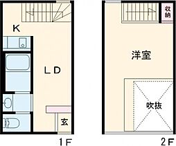 小田急小田原線 豪徳寺駅 徒歩4分の賃貸テラスハウス 1階1LDKの間取り