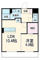マリアロッソ富田 201 2階1LDKの間取り