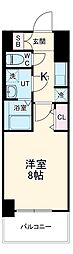 S-RESIDENCE堀田NorthII 6階1Kの間取り