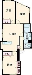 コスモスビル 3階3LDKの間取り