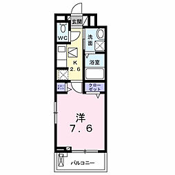 サーファ　前橋 1階1Kの間取り