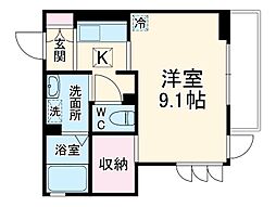 スタブリテラス桑名 2階1Kの間取り