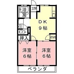 今嶺ビル 3階2DKの間取り