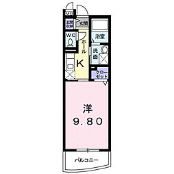 シーガル仁 1Kの間取図画像