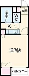 ハイツアイビス 1階1Kの間取り