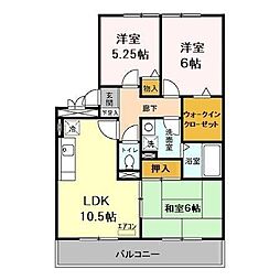 グレイスコート 1階3LDKの間取り