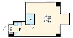 名古屋市営東山線 今池駅 徒歩2分の賃貸マンション 2階1Kの間取り
