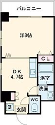 クイーンズレゾン新御徒町 1DKの間取図画像