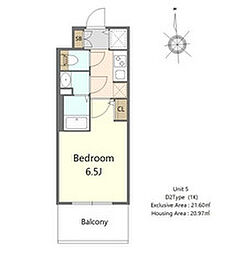 S-RESIDENCE高井田beleta 7階1Kの間取り