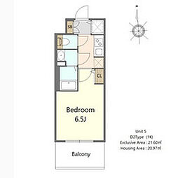 S-RESIDENCE高井田beleta 7階1Kの間取り