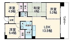 第三グランドハイツ服部 4LDKの間取図画像