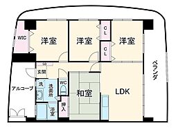ロイヤルハイツ石黒 7階4LDKの間取り