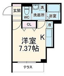 スフィーダみずほ台II 3階ワンルームの間取り