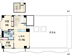 SOCIETY中野富士見町 6階2LDKの間取り